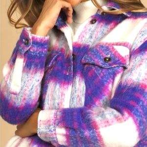 Blank NYC Purple and Pink Plaid Jacket